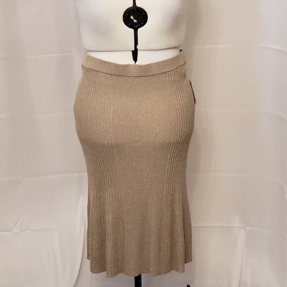 Alfani Metallic Ribbed Sweater Skirt, Size XL - Picture 2 of 9
